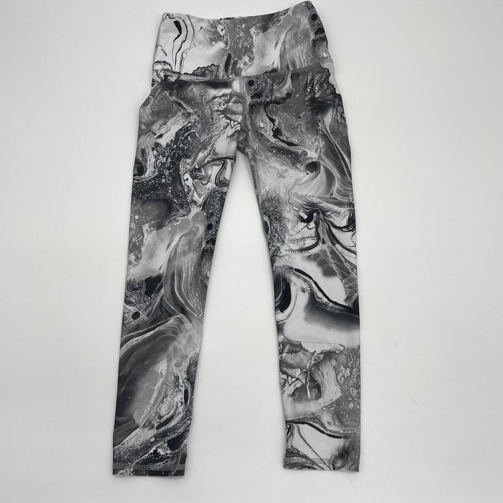 NOLI Women's Leggings Size XS Marble Print Mid-Rise Cropped Length
